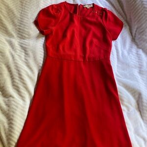 Loft Red Short Sleeve Dress